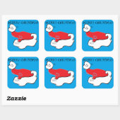 Santa Hat Cadeaulabel Vierkante Sticker (Vel)