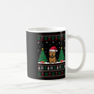 Santa Hat Cairn Terrier Hond Xmas Tree Lights Ugly Koffiemok