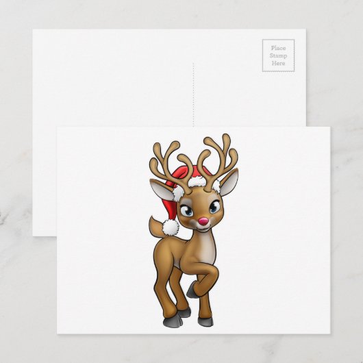 Santa Hat Cartoon Kerstrendier Feestdagenkaart (Voorkant / Achterkant)