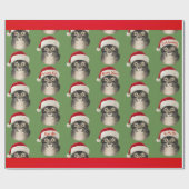  Santa Hat Cat Art Cadeaupapier (Vlak)