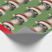  Santa Hat Cat Art Cadeaupapier (Hoek)