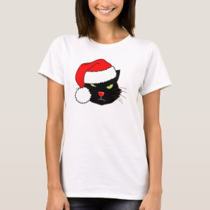 Santa Hat Cat T-shirt