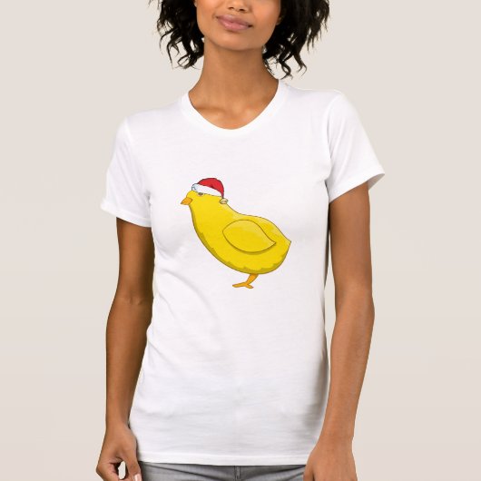 Santa hat chicken grappige kerstman humor t-shirt (Voorkant)