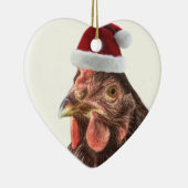 Santa Hat Chicken Keramisch Ornament (Rechts)