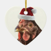Santa Hat Chicken Keramisch Ornament (Voorkant)