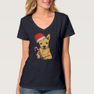 Santa Hat Chihuahua Chiwawa Hond Kerstmis T-shirt