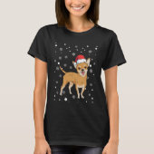Santa hat Chihuahua Chiwawa hond T-shirt (Voorkant)