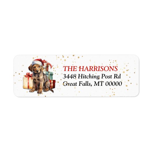Santa Hat Chocolade Labrador Retriever Puppy Gifts Etiket (Voorkant)