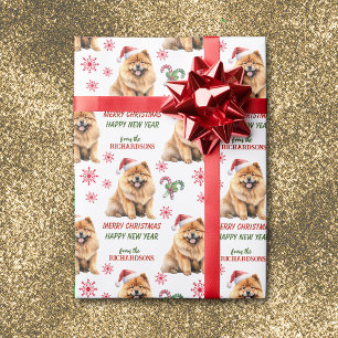 Santa Hat Chow Chow Dog Kerstmis Cadeaupapier