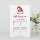 Santa Hat Christmas Alphabet Baby shower spel Briefpapier (Staand voorkant)