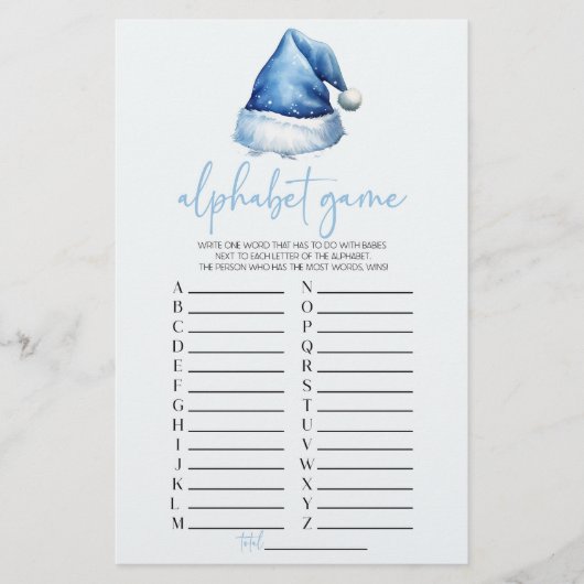 Santa Hat Christmas Alphabet Baby shower spel Briefpapier (Voorkant)