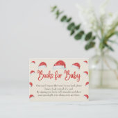 Santa Hat Christmas Baby shower boeken voor Baby Informatiekaartje (Staand voorkant)