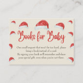 Santa Hat Christmas Baby shower boeken voor Baby Informatiekaartje (Voorkant)