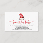 Santa Hat Christmas Baby shower boeken voor Baby Informatiekaartje (Voorkant)