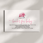 Santa Hat Christmas Baby shower boeken voor Baby Informatiekaartje<br><div class="desc">Dit is een Santa Baby Roze Pet Kerstvakantie Baby shower Boeken voor Baby Enclosure Kaart!</div>