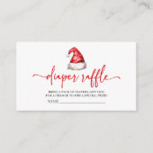 Santa Hat Christmas Baby shower Luier Raffle Informatiekaartje (Voorkant)