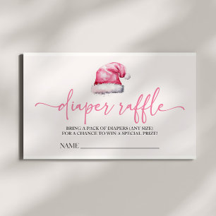 Santa Hat Christmas Baby shower Luier Raffle Informatiekaartje