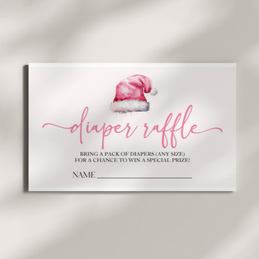 Santa Hat Christmas Baby shower Luier Raffle Informatiekaartje