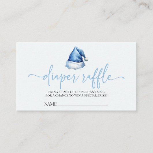 Santa Hat Christmas Baby shower Luier Raffle Informatiekaartje (Voorkant)