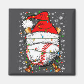 Santa Hat Christmas Baseball Player Srts For Men B Magneet (Voorkant)