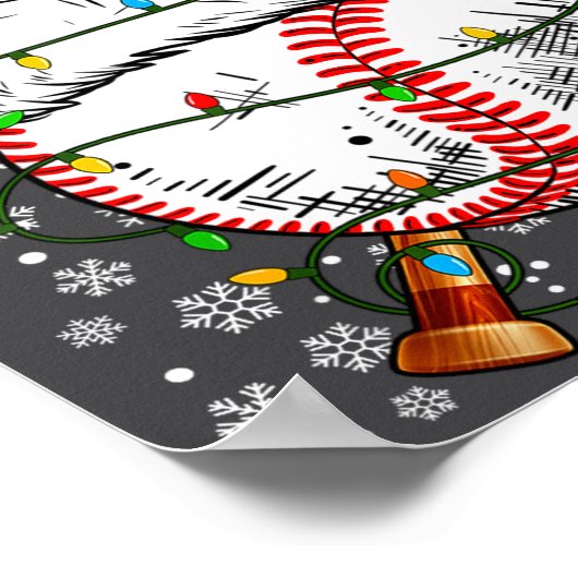 Santa Hat Christmas Baseball Player Srts For Men B Poster (Hoek)