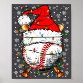 Santa Hat Christmas Baseball Player Srts For Men B Poster (Voorkant)
