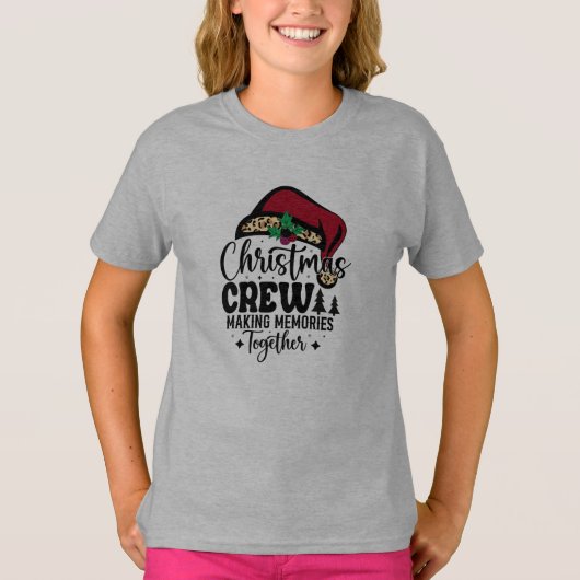 Santa Hat Christmas Crew Matching Family T-shirt (Voorkant)