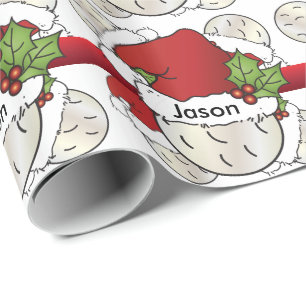 Santa Hat Christmas Golf Ball DIY-naam Cadeaupapier