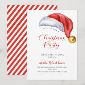  Santa Hat Christmas Holiday Party Kaart (Voorkant / Achterkant)