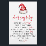 Santa Hat Christmas Niet Say Baby shower Spel Briefpapier<br><div class="desc">Dit is een kerstman Pet Kerstmis zeg niet Baby! Baby shower spel. *Zeg geen Baby! - Koop kledingspelden. Elke gast verzamelt één kledingpin en klemt deze op zijn kleding. Wanneer een gast iemand betrapt die het woord "baby" gezegde, kunnen ze die persoon pakken. Wie aan het eind de meeste pinnen...</div>