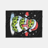 Santa Hat Ckleball Snowman Christmas Men Women Kid Fleece Deken (Voorkant (Horizontaal))