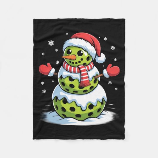 Santa Hat Ckleball Snowman Christmas Men Women Kid Fleece Deken (Voorkant)