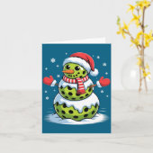 Santa Hat Ckleball Snowman Christmas Men Women Kid Kaart (Gele Bloem)