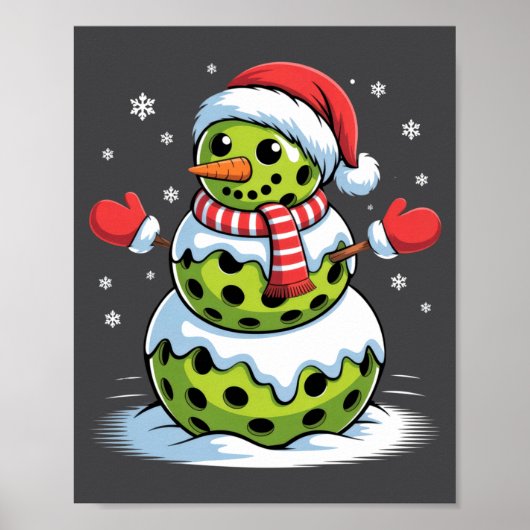 Santa Hat Ckleball Snowman Christmas Men Women Kid Poster (Voorkant)