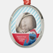 Santa Hat Cookie Monster | Jouw namen toevoegen Metalen Ornament (Links)
