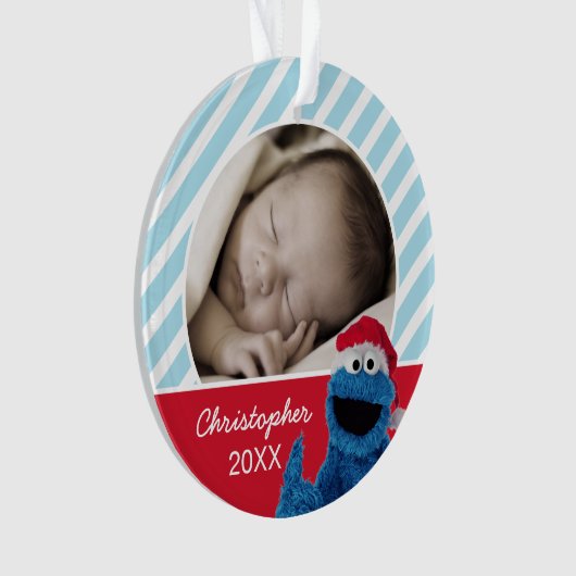 Santa Hat Cookie Monster | Jouw namen toevoegen Ornament (voorkant)