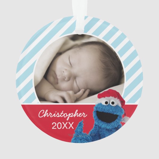 Santa Hat Cookie Monster | Jouw namen toevoegen Ornament (achterkant)