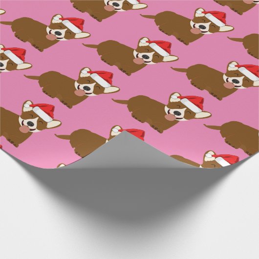 Santa Hat Corgi Cadeaupapier (Hoek)