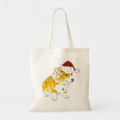 Santa Hat Corgi Canvas tas (Voorkant)