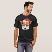 Santa Hat Corgi Christmas Xmas Dog Owner Men Wome T-shirt (Voorkant volledig)