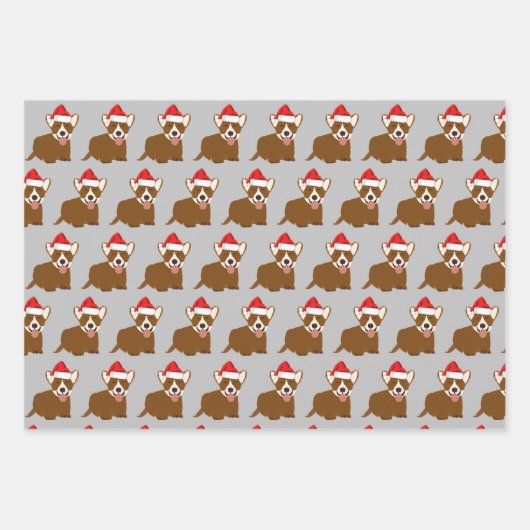 Santa Hat Corgi Inpakpapier Vel (Voorkant 2)