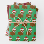 Santa Hat Corgi Inpakpapier Vel (In situ)