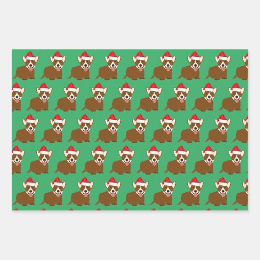 Santa Hat Corgi Inpakpapier Vel (Voorkant)