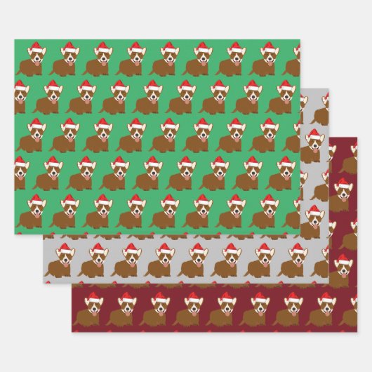 Santa Hat Corgi Inpakpapier Vel (Set)