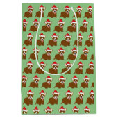 Santa Hat Corgi Medium Cadeauzakje (Voorkant)