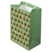 Santa Hat Corgi Medium Cadeauzakje (Achterkant Gekanteld)