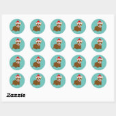 Santa Hat Corgi Ronde Sticker (Vel)