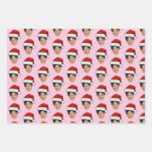 Santa Hat Custom Face Photo Christmas Gift Inpakpapier Vel (Voorkant 3)