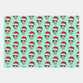 Santa Hat Custom Face Photo Christmas Gift Inpakpapier Vel (Voorkant)