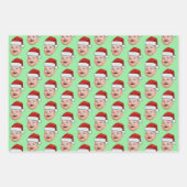 Santa Hat Custom Face Photo Christmas Inpakpapier Vel (Voorkant)
